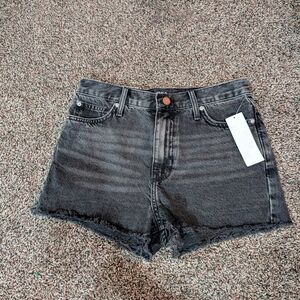 Urdan Outfitters Black Jean Shorts Distressed High-Waisted